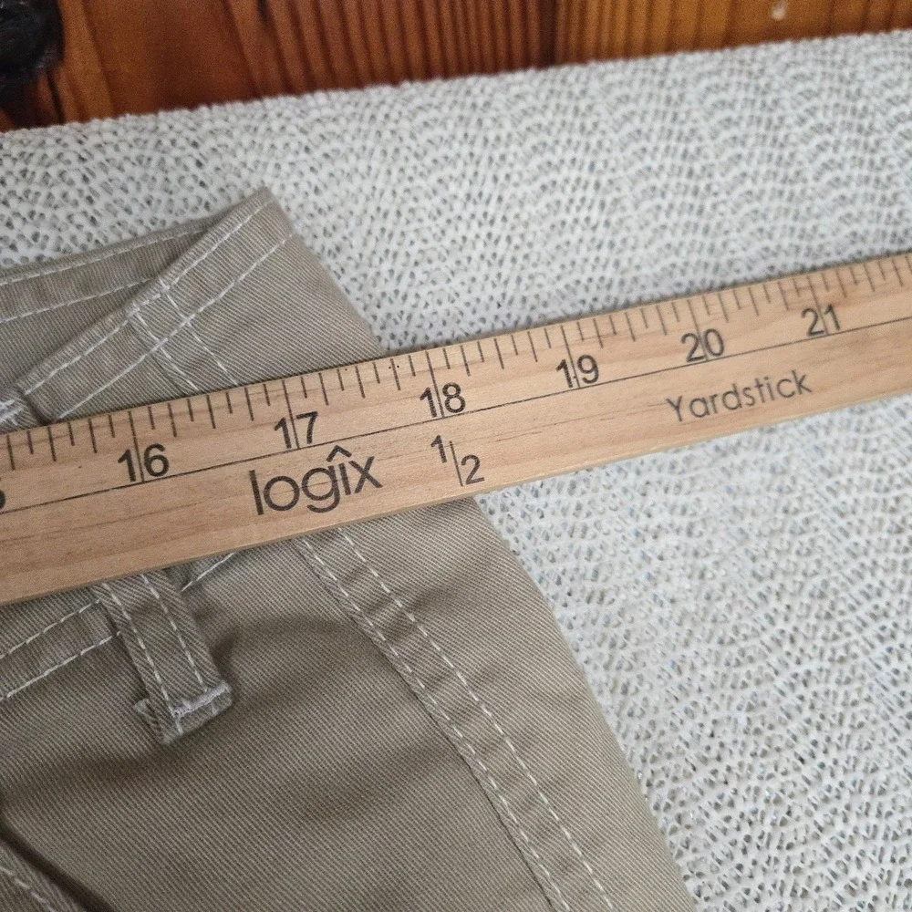 True Religion Cargo Pants Mens 32x32 Beige Canvas Logo Pockets Casual Workwear